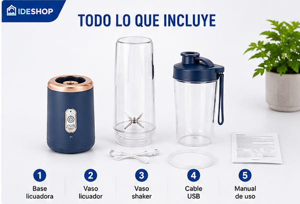 Mini Licuadora Portátil Recargable 2 en 1 🥤