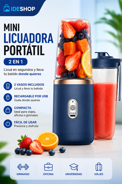 Mini Licuadora Portátil Recargable 2 en 1 🥤